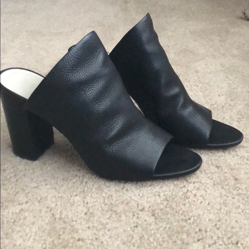 1. State Black Leather Mules